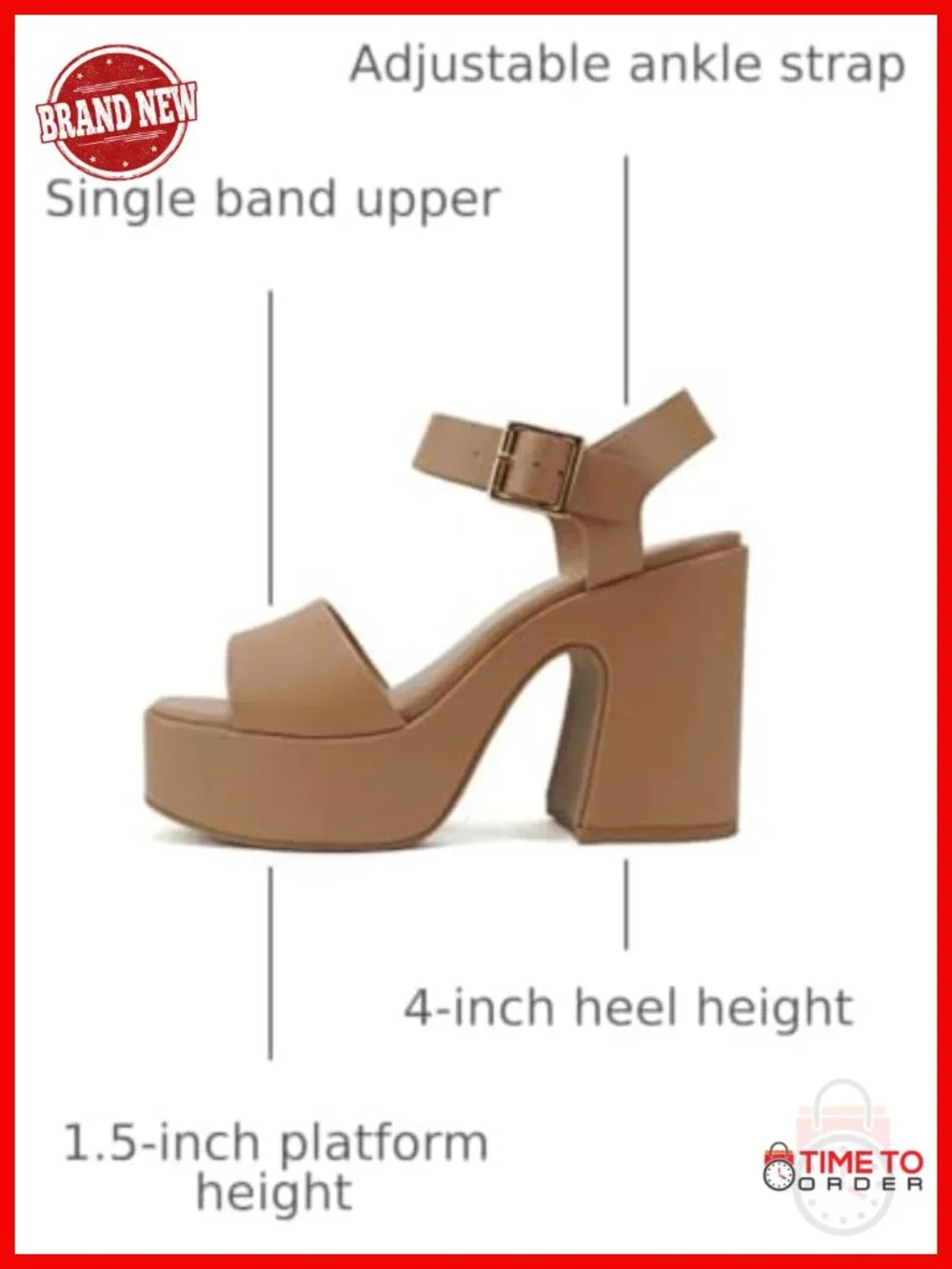 Soda Women's Platform Chunky High Heeled Sandal 4